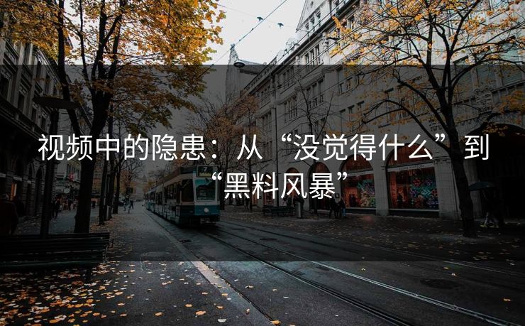 视频中的隐患：从“没觉得什么”到“黑料风暴”
