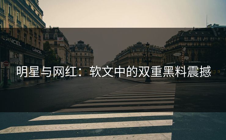明星与网红：软文中的双重黑料震撼